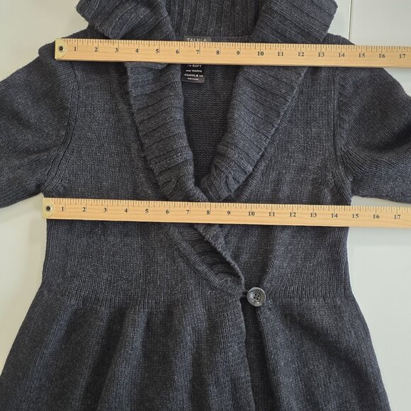 Talula Cardigan Womens M Gray Shawl Collar LS Button Wool Cashmere Angora Blend - Picture 4 of 16